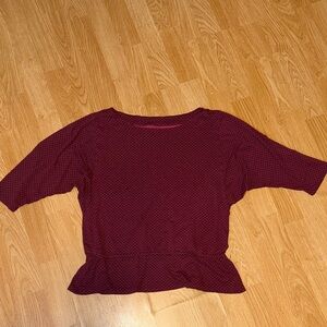 LOFT Burgundy Peplum Blouse
